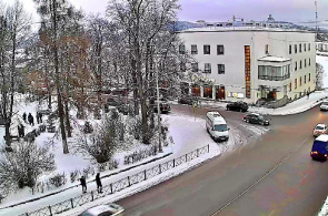 Перекресток улиц Карельская - Ленина. Веб-камеры Сортавалы онлайн