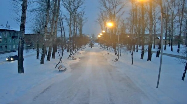 Аллея на улице Горбаня. Новосибирск веб камера онлайн