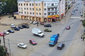 Перекресток улиц пл. Ленина и Дзержинсконго. Веб-камеры Бологого онлайн