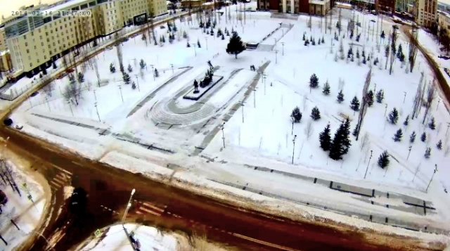 Сквер перед Дворцом Профсоюзов. Уфа веб камера онлайн