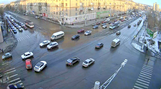 Перекресток проспекта Победы с Каслинской улицей веб камера онлайн