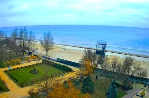 Панорамный вид на пляж санатория Чайка. Веб-камеры Лазурного