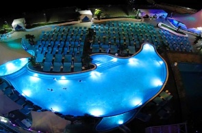 Главный бассейн в форме дельфина. Веб камеры NEMO Hotel Resort & SPA Одесса онлайн