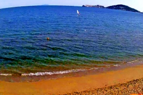 Пляж Виндисио с заливом Гаэта на заднем плане. Веб-камеры Гаэты