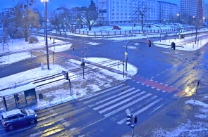 Перекресток Политехнической и Вроблевского. Веб-камеры Лодзи онлайн