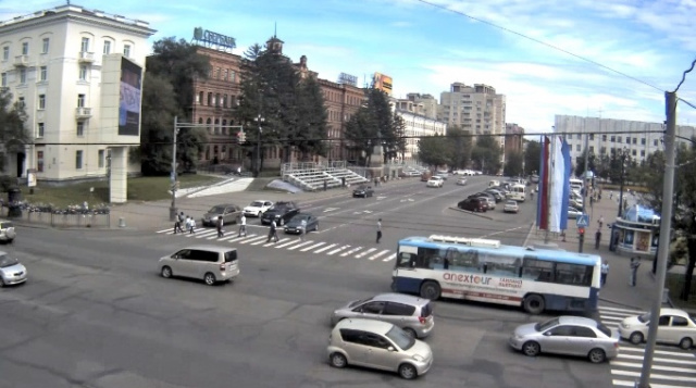 Вид на ул. Пушкина в районе площади им. Ленина. Хабаровск онлайн