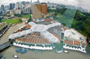 Торгово-развлекательный комплекс у реки Кларк Куэй. Веб камеры Сингапура онлайн